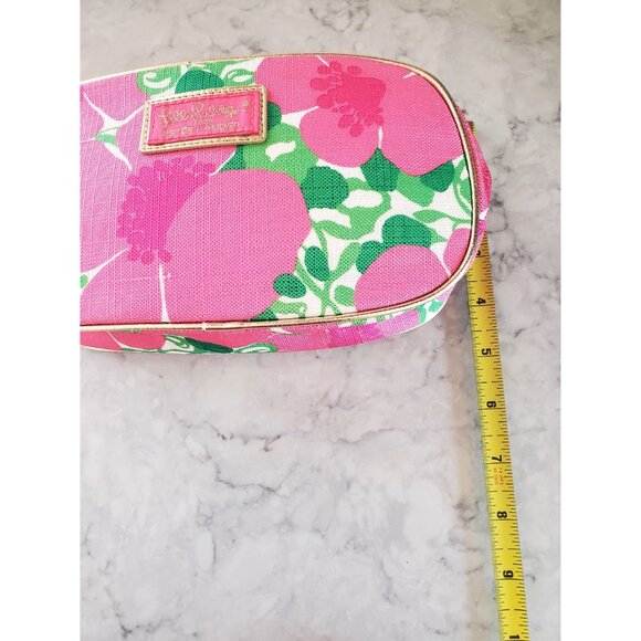 Lilly Pulitzer For Estee Lauder Floral Cosmetic Bag With Pink & Green Design - Picture 10 of 13